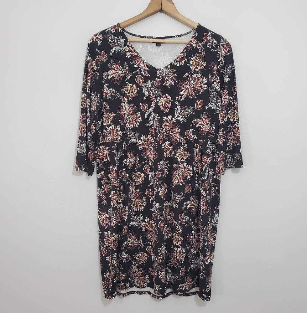 J. Jill Wearever Colorful Floral Print Dresa